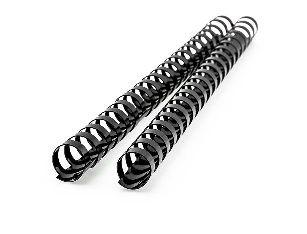 ESPIRAL Q-CONNECT REDONDA 18 MM PLASTICO PRETO CAPACIDADE 160 FOLHAS CAIXA DE 50 UNIDADES