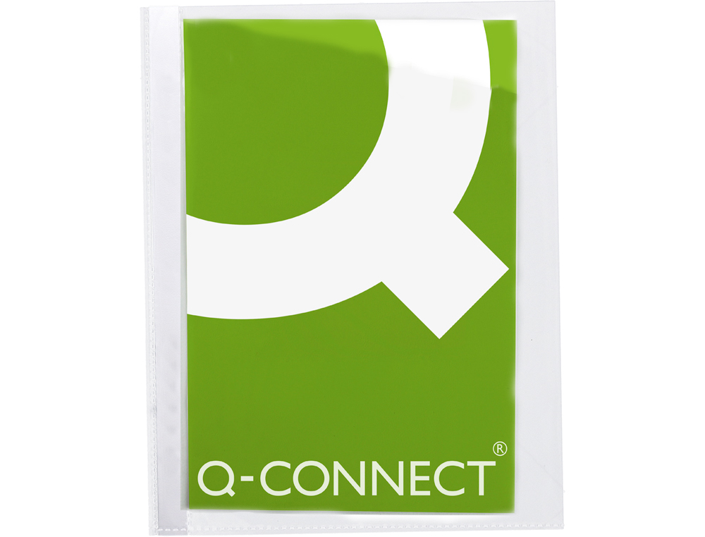 BOLSA PROTETORA Q-CONNECT CORTE OBLIQUO 290X195 CRISTAL SEM FUROS PVC 90 MICRONS CAIXA DE 100 UNIDADES