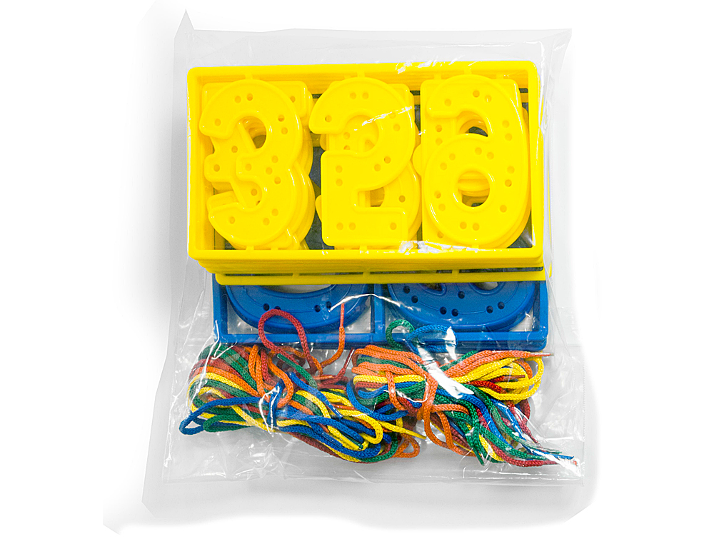 JOGO MINILAND NUMEROS PARA COSER 7 CM 40 PECAS + 20 CORDOES