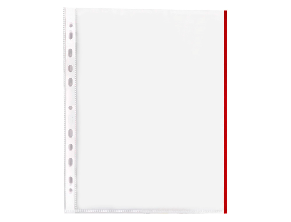 BOLSA CATALOGO/MICA Q-CONNECT DIN A4 70 MICRONS PP CRISTAL COM BORDA VERMELHA BOLSA DE 10 UNIDADES