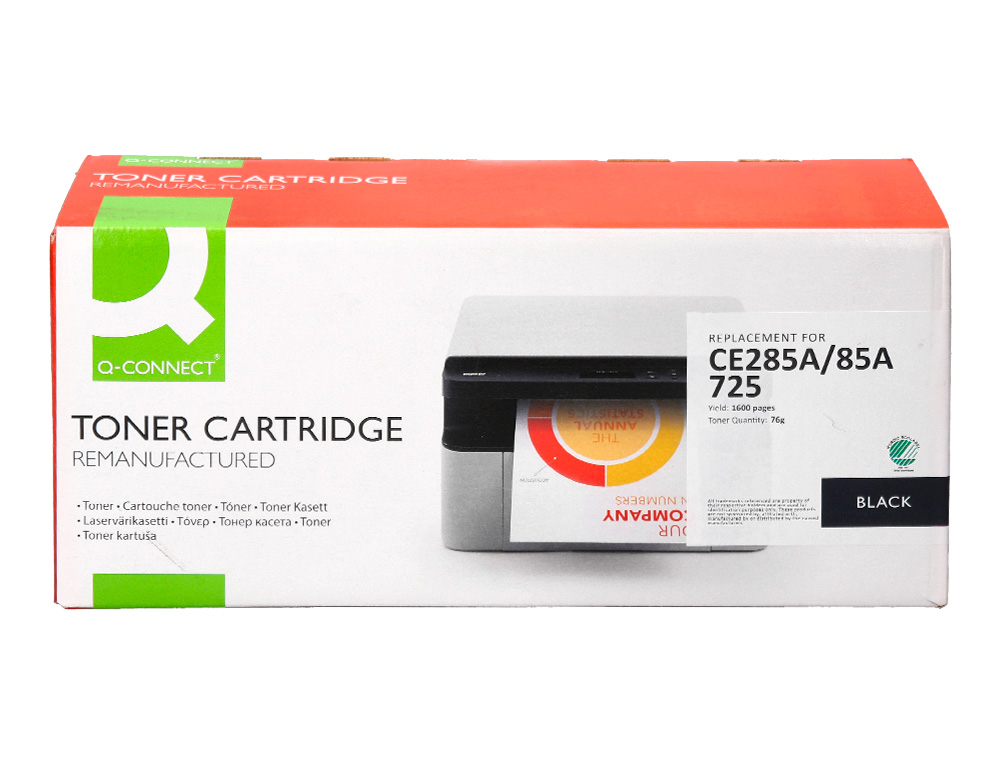 TONER Q-CONNECT COMPATIVEL HP CE285A PARA LASERJET P1102 P1102W M1212NF MFP M1217NFW MFP M1132MFP -1.600PAG