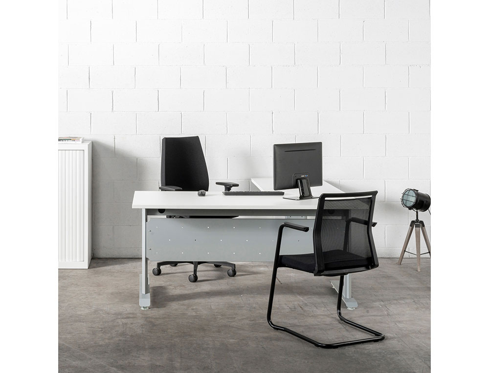 ALA PARA MESA ROCADA SERIE METAL 60X 100 CM DIREITA OU ESQUERDA ACABAMENTO AC02 ALUMINIO/ CINZA