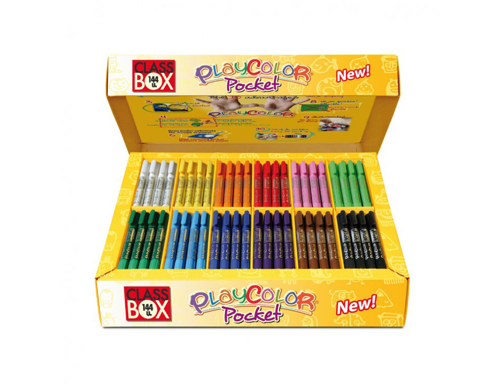 GUACHE SOLIDO EM BARRA INSTANT POCKET ESCOLAR CAIXA DE 144 UNIDADES 12 CORES SORTIDAS
