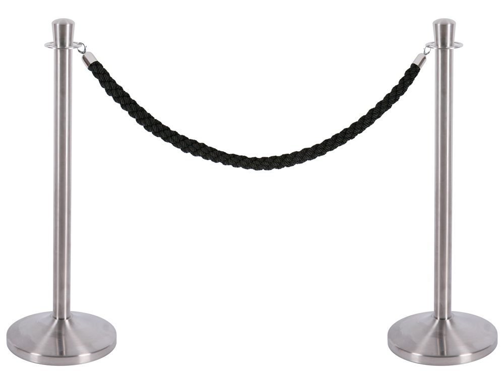 POSTE SEPARADOR CROMADO ACETINADO ALTURA 940 MM BASE 320 MM
