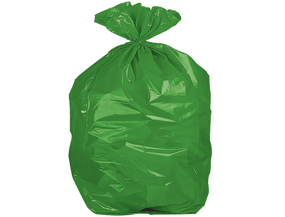 SACO DE LIXO DOMESTICO VERDE COM AUTO FECHO 55 X 60 CM ROLO DE 15 BOLSAS