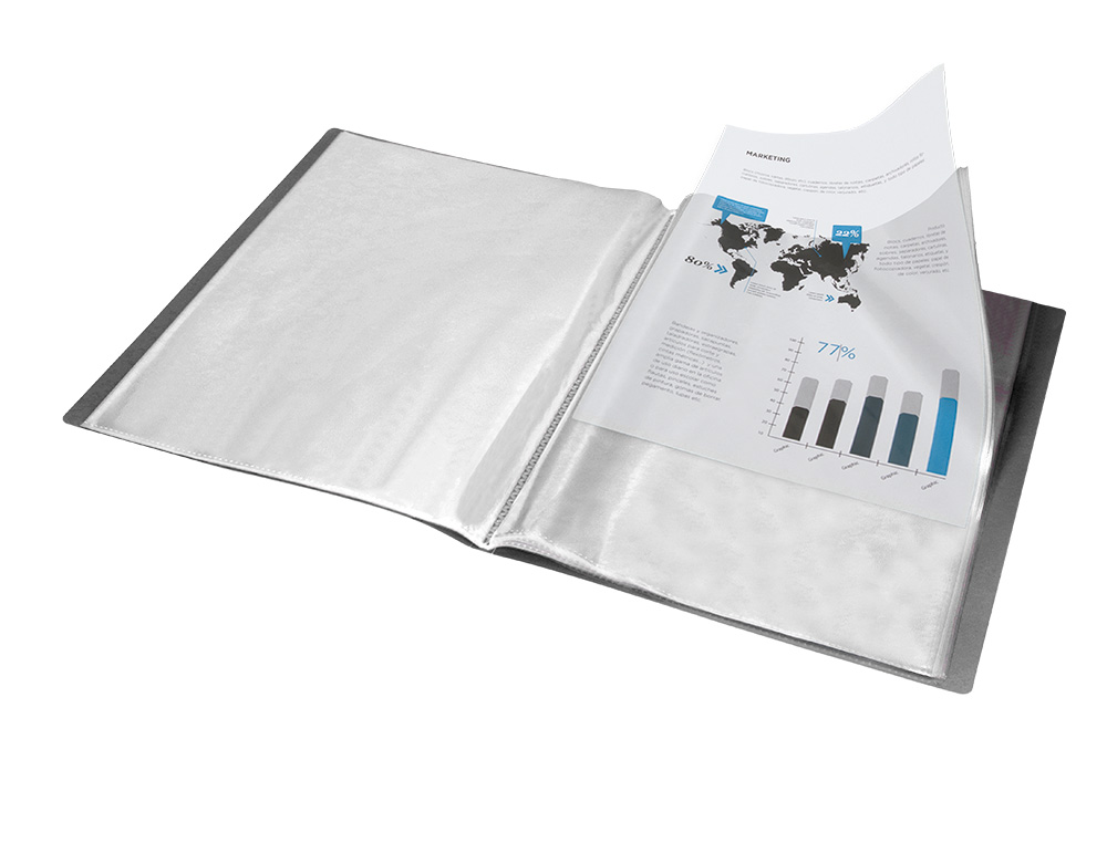 CAPA CATALOGO LIDERPAPEL 50 BOLSAS POLIPROPILENO FOLIO PRETO