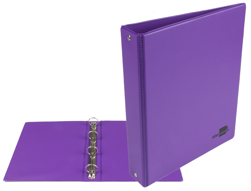PASTA LIDERPAPEL CARTAO FORRADO PVC DIN A5 4 ANEIS 25 MM REDONDOS VIOLETA