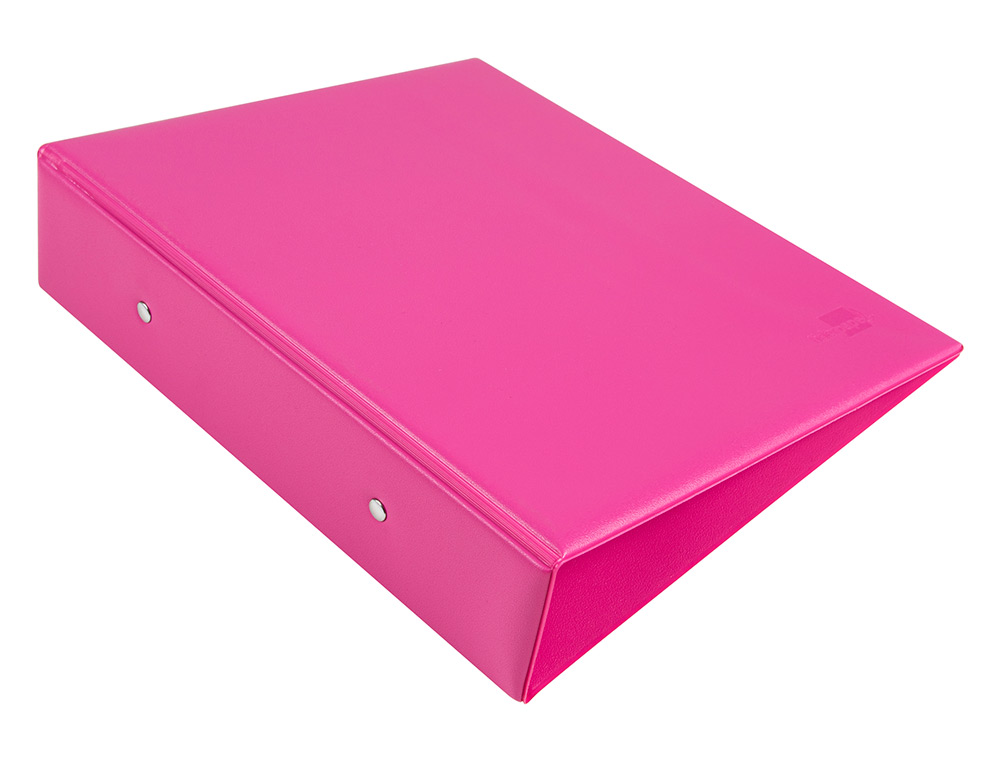 PASTA LIDERPAPEL CARTAO FORRADO PVC DIN A5 2 ANEIS 40 MM REDONDOS FUCSIA