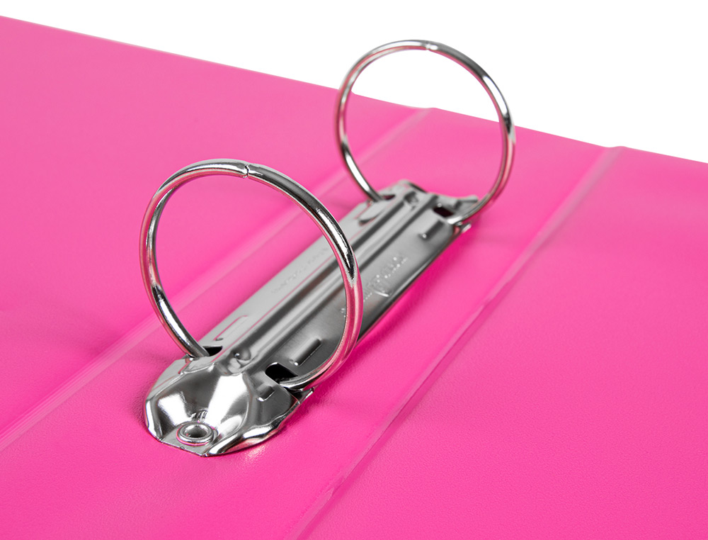 PASTA LIDERPAPEL CARTAO FORRADO PVC DIN A5 2 ANEIS 40 MM REDONDOS FUCSIA