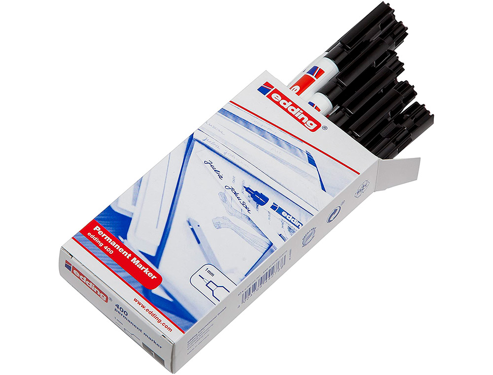 MARCADOR EDDING PERMANENTE 400 PRETO PONTA REDONDA 1 MM