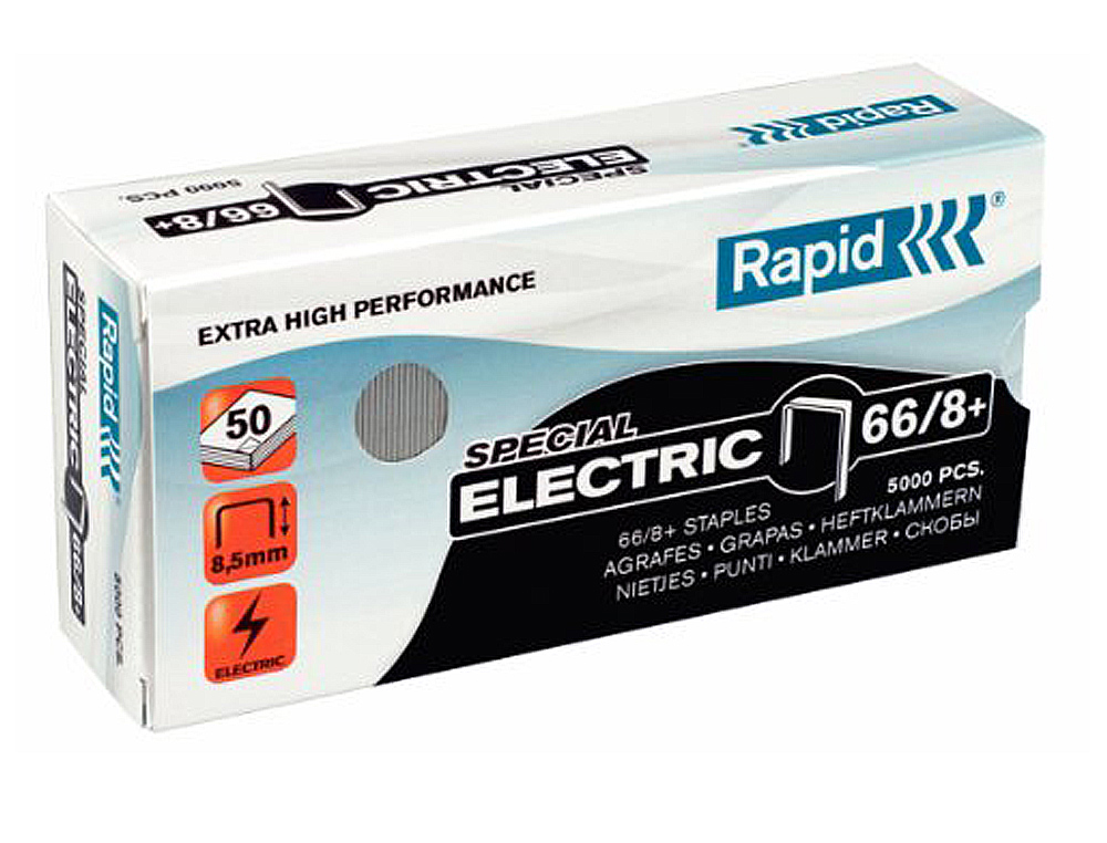 AGRAFES RAPID N 66/8+ GALVANIZADOS SUPER STRONG CAIXA DE 5000 AGRAFES