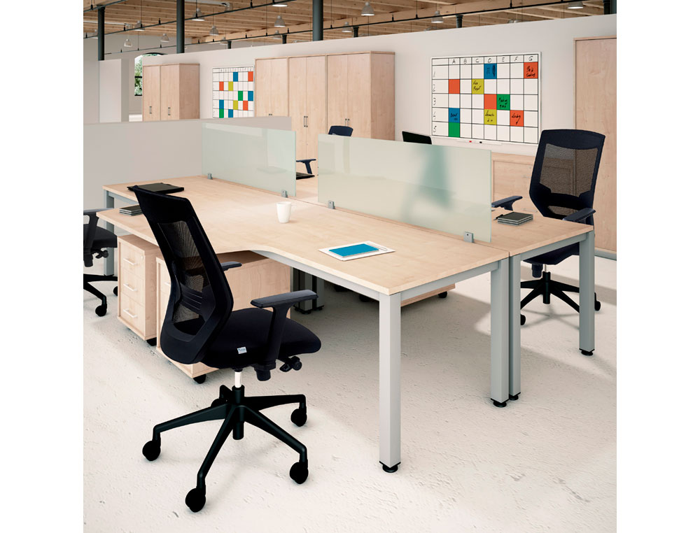 ALA PARA MESA ROCADA SERIE EXECUTIVE 180X120 CM ESQUERDA ACABAMENTO AD02 ALUMINIO/CINZA