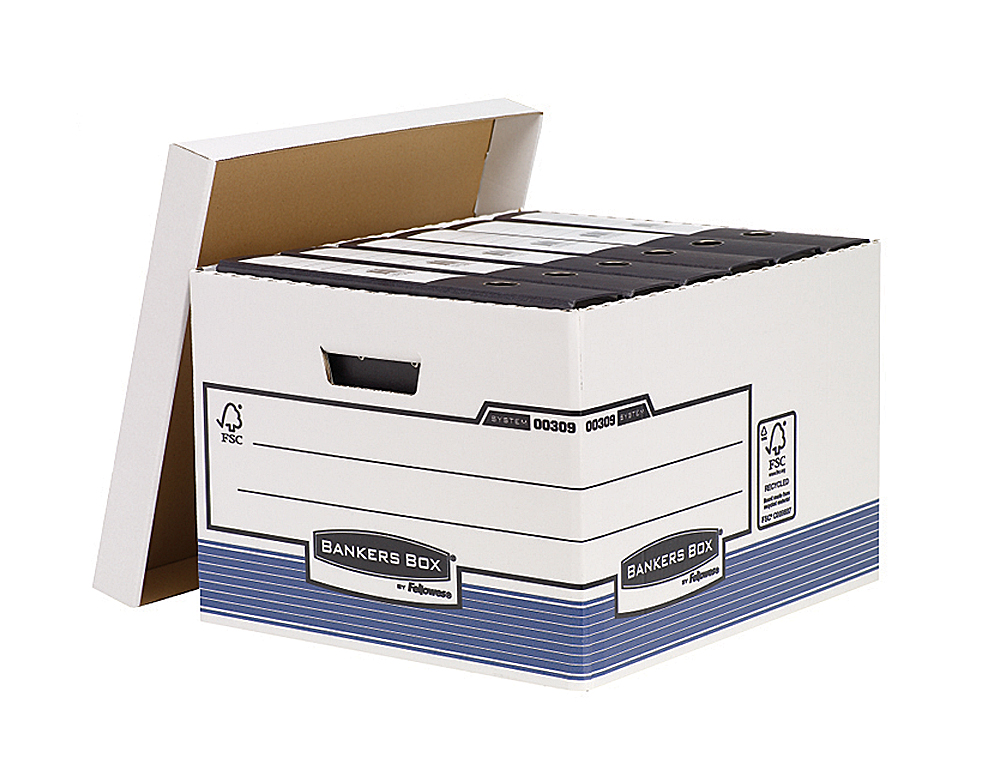 CAIXA PARA ARQUIVO MORTO FELLOWES EM CARTAO RECICLADO CAPACIDADE 4 CAIXAS DE ARQUIVO FORMATO FOLIO 387X294X445 MM COR BR