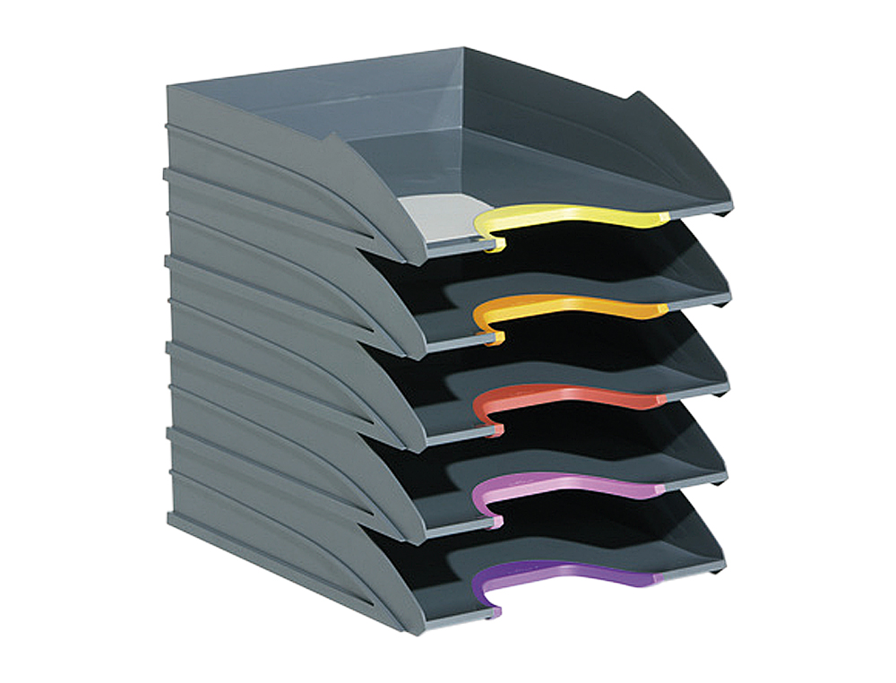 TABULEIRO DE SECRETARIA DURABLE PLASTICO CINZA 255X55X330 MM PACK DE 5 UNIDADES