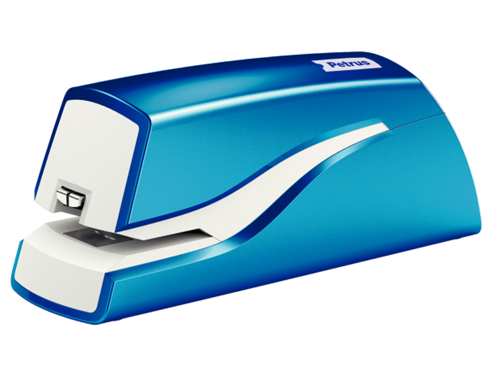 AGRAFADOR PETRUS ELETRICO E-310 WOW AZUL METALIZADO CAPACIDADE 12 FOLHAS USA AGRFES Nº 10