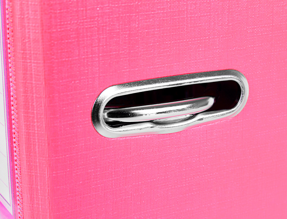 PASTA DE ARQUIVO DE ALAVANCA LIDERPAPEL DOCUMENTA PVC FOLIO LOMBADA 52 MM ROSA