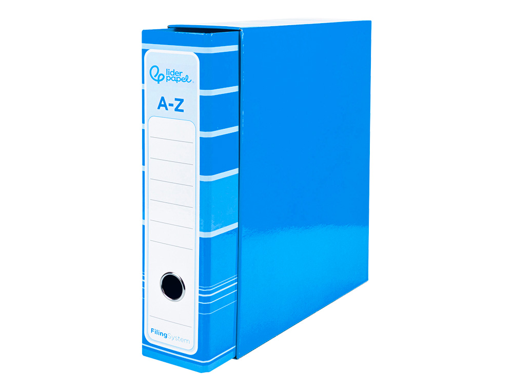 PASTA DE ARQUIVO DE ALAVANCA LIDERPAPEL FILING SYSTEM CARTAO FORRADO DIN A4 COM CAIXA CELESTE