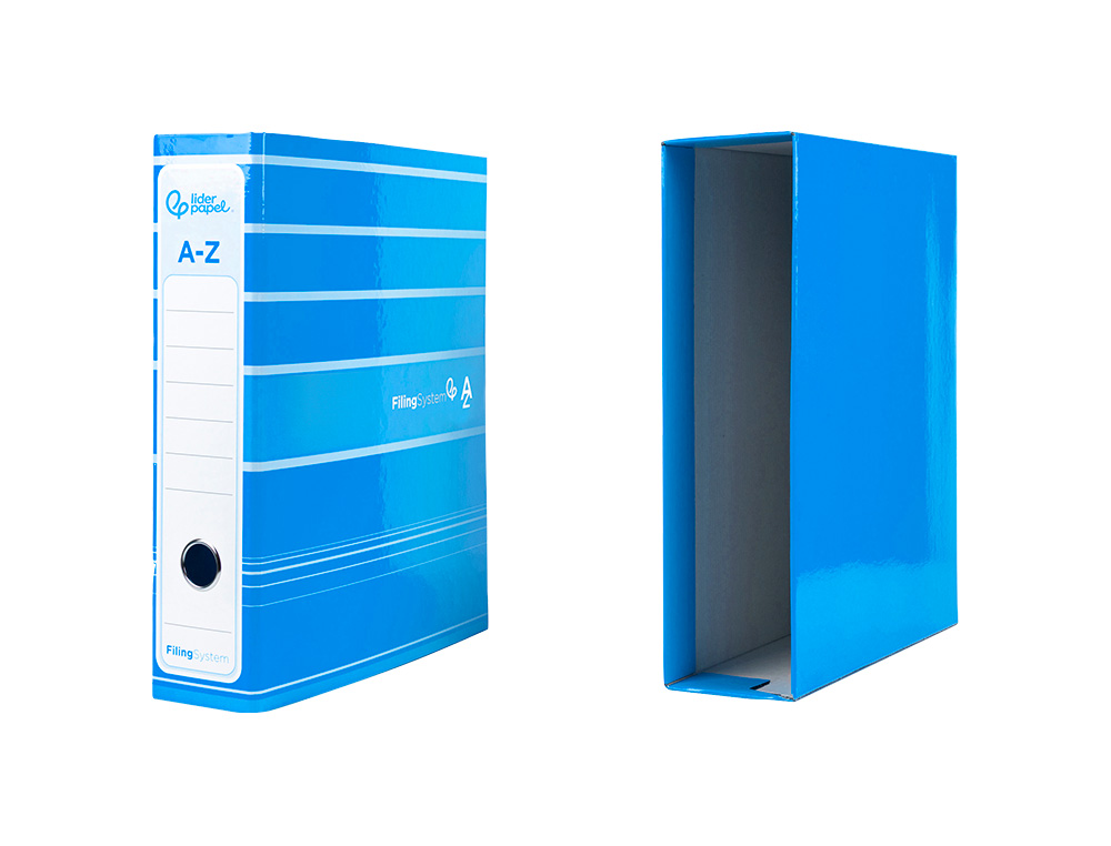 PASTA DE ARQUIVO DE ALAVANCA LIDERPAPEL FILING SYSTEM CARTAO FORRADO DIN A4 COM CAIXA CELESTE