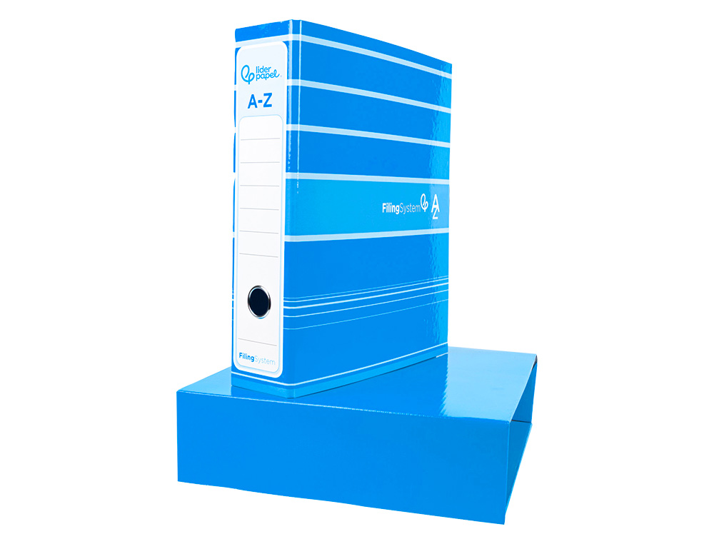PASTA DE ARQUIVO DE ALAVANCA LIDERPAPEL FILING SYSTEM CARTAO FORRADO DIN A4 COM CAIXA CELESTE