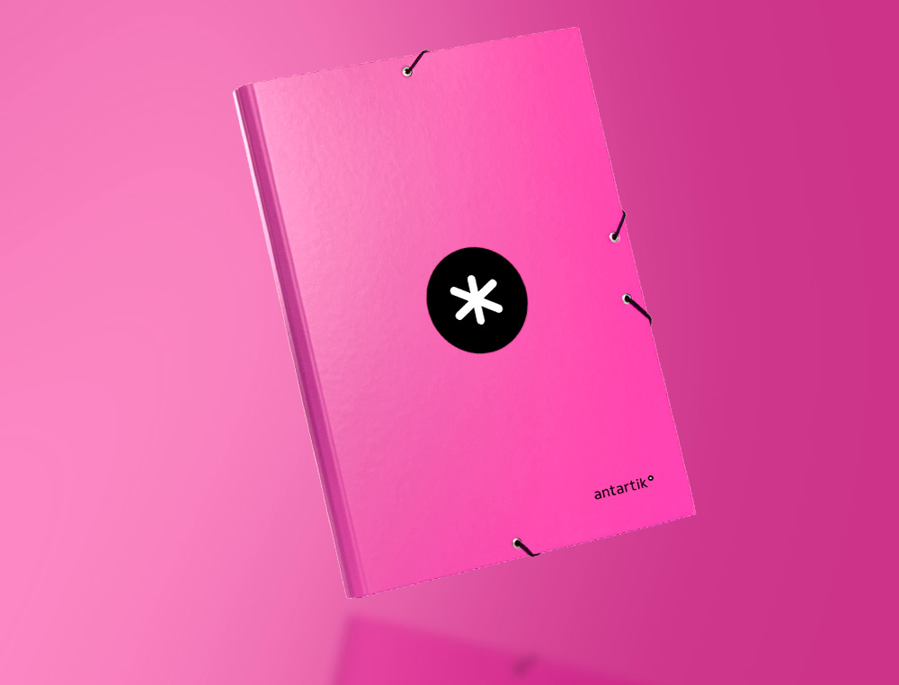 PASTA DE ELASTICOS ANTARTIK DIN A4 3 ABAS CARTAO FORRADO COR ROSA