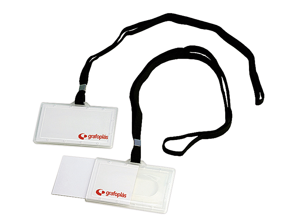 IDENTIFICADOR COM CORDAO PLANOPRETO GRAFOPLAS 65X95 MM COM ABERTURA LATERAL