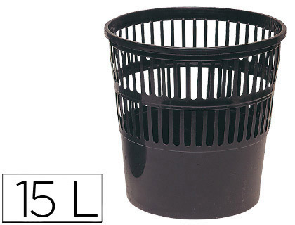 CESTO DE PAPEIS Q-CONNECT PLASTICO 15 LITROS COR PRETO 285 X 290 MM